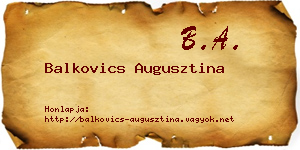 Balkovics Augusztina névjegykártya